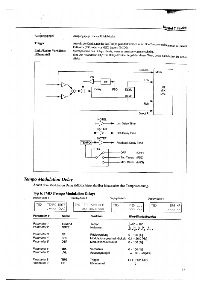 Tempo modulation delay | Yamaha FX770 User Manual | Page 212 / 231