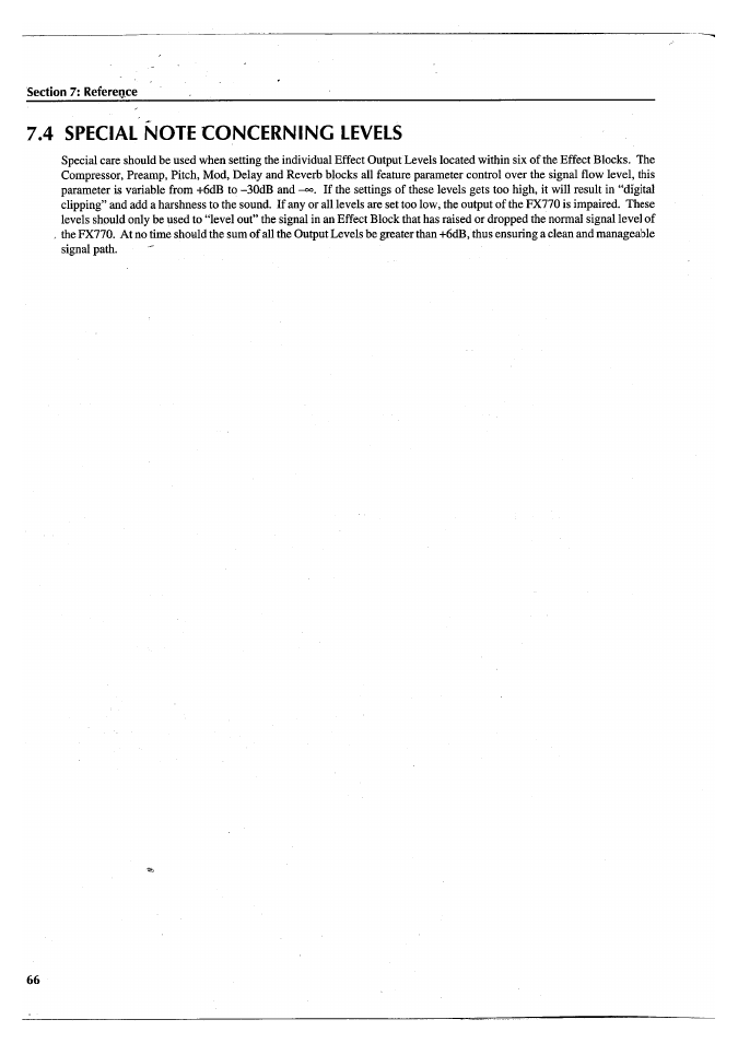 4 special note concerning levels | Yamaha FX770 User Manual | Page 69 / 231