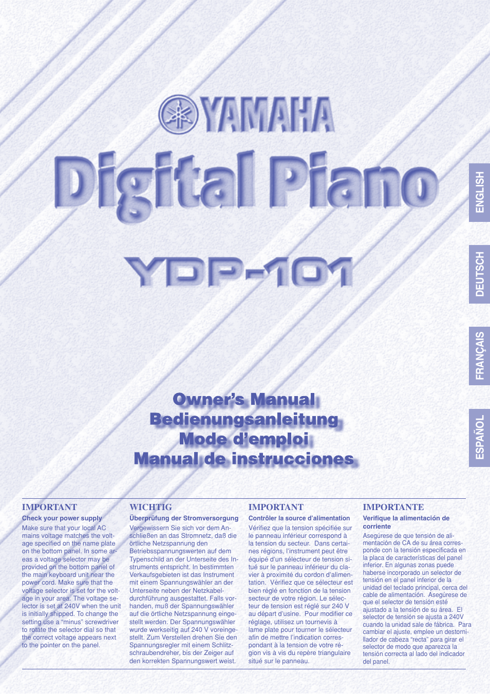 Yamaha PDP-101 User Manual | 47 pages