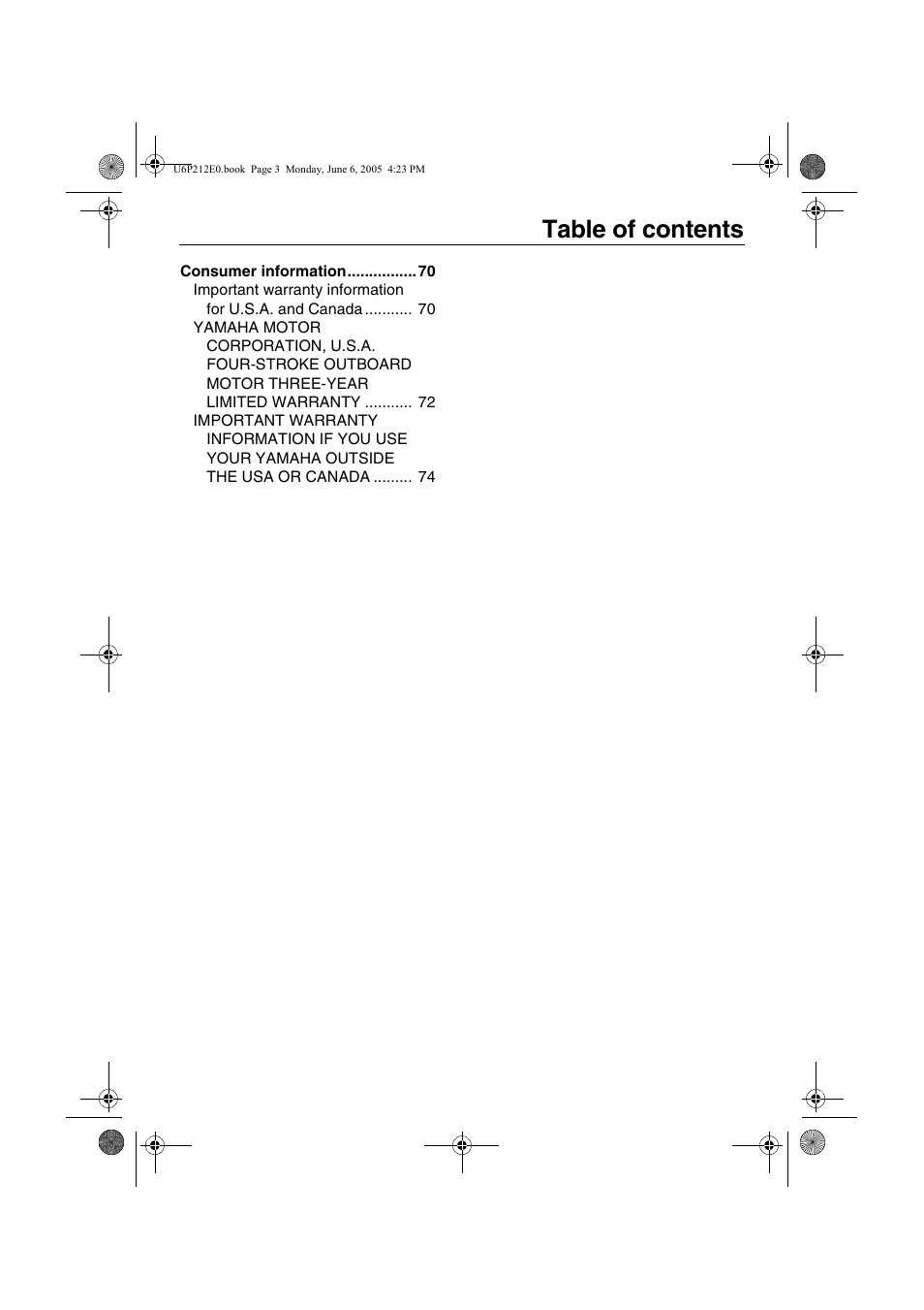 Yamaha F250 LF250 User Manual | Page 6 / 83