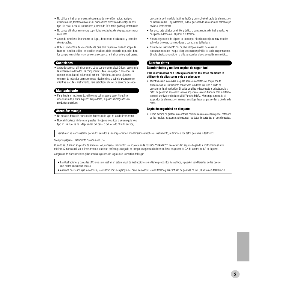 Yamaha Portable Grand DGX-300 User Manual | Page 5 / 116