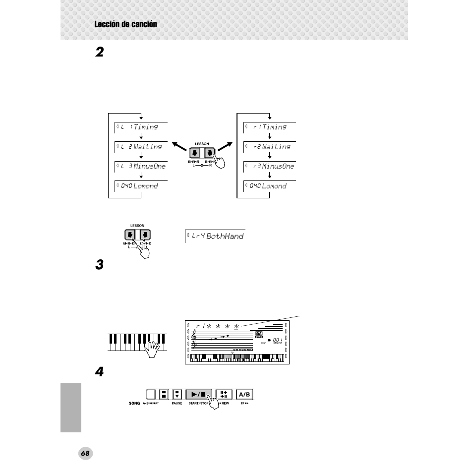 Lección de canción | Yamaha Portable Grand DGX-300 User Manual | Page 68 / 116