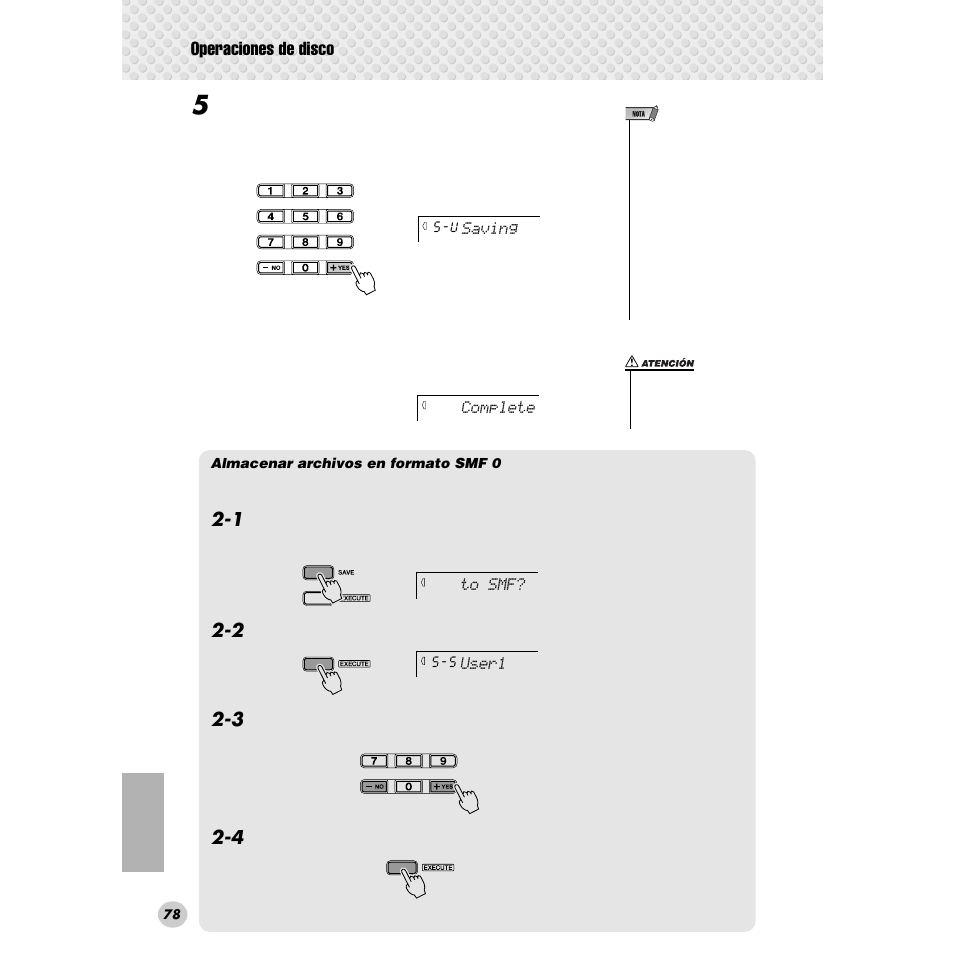 Operaciones de disco | Yamaha Portable Grand DGX-300 User Manual | Page 78 / 116