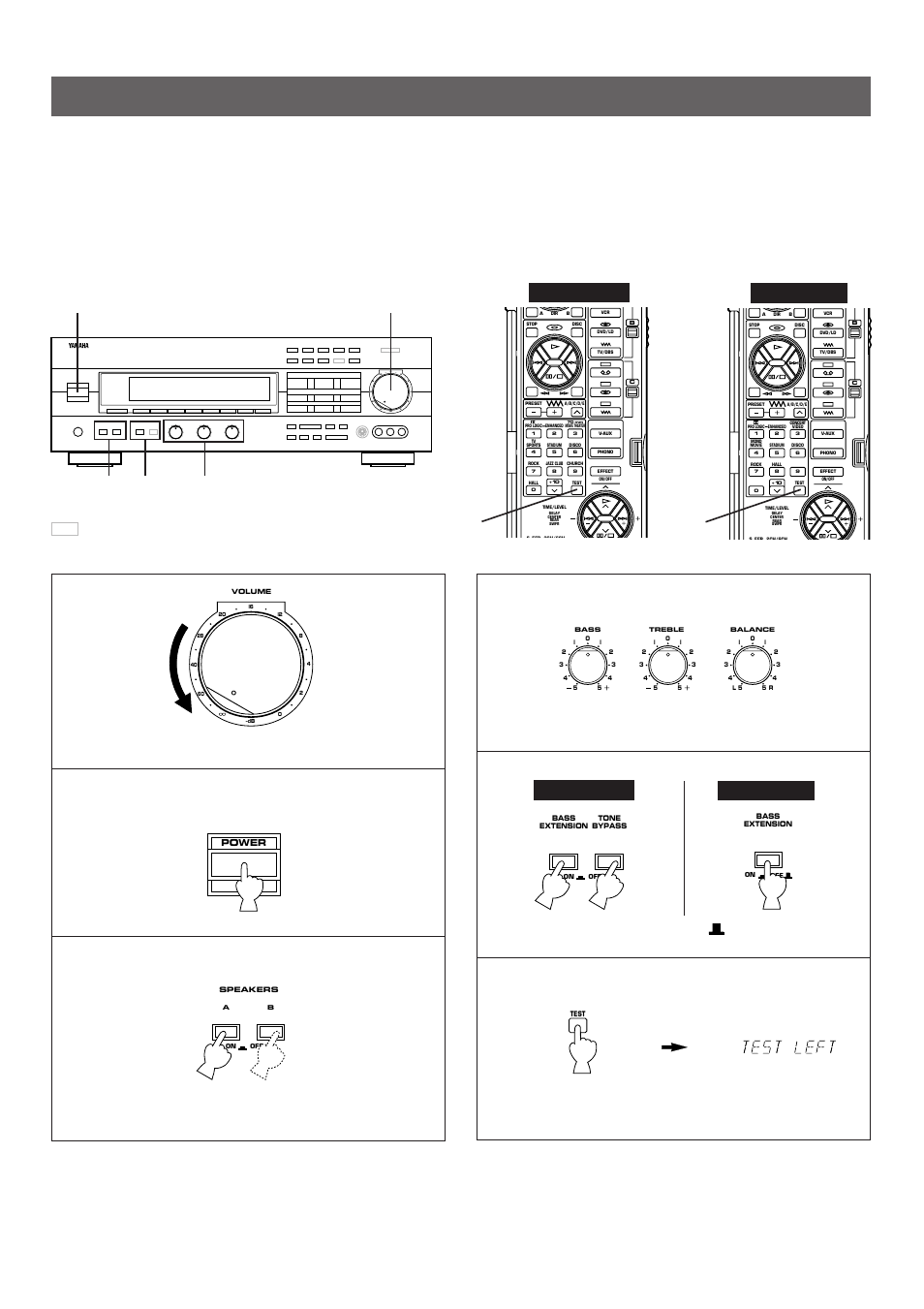 Speaker balance adjustment, 6speaker balance adjustment, Set to the | Position, Turn the power on, Set to the “0” position, Set to the “off ( ), Provided for rx-v692 only | Yamaha RX-V592 User Manual | Page 22 / 51