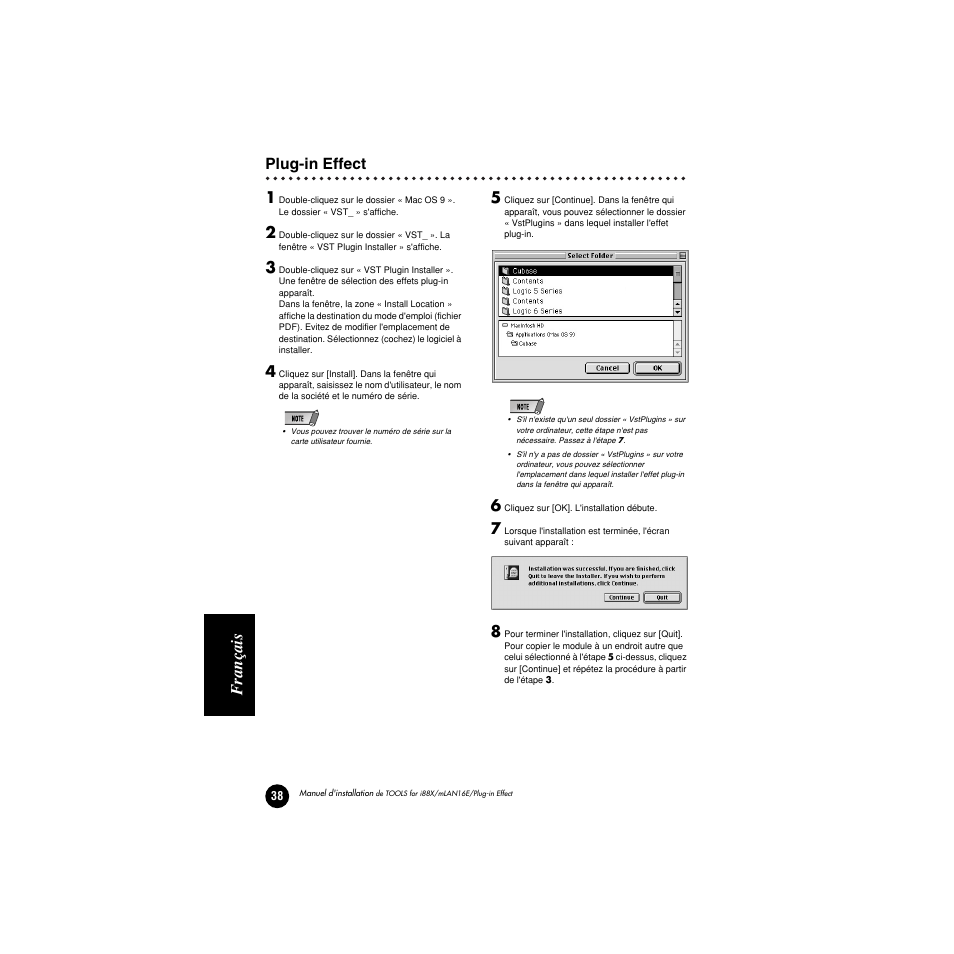 Français, Plug-in effect 1 | Yamaha Plug-in Effect mLAN16E User Manual | Page 118 / 126