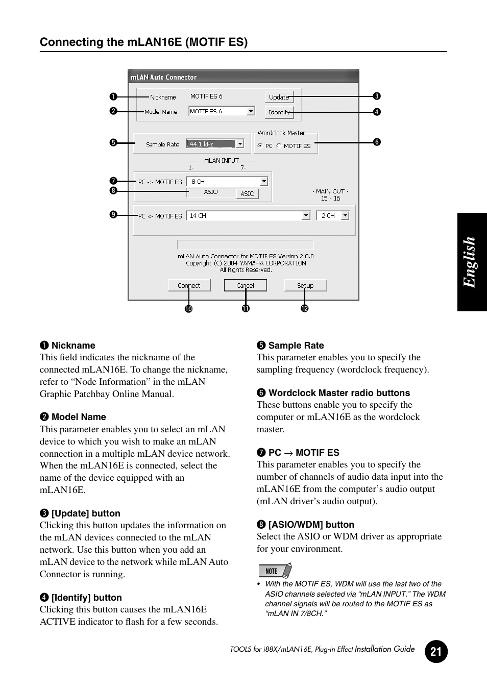 English | Yamaha Plug-in Effect mLAN16E User Manual | Page 21 / 126
