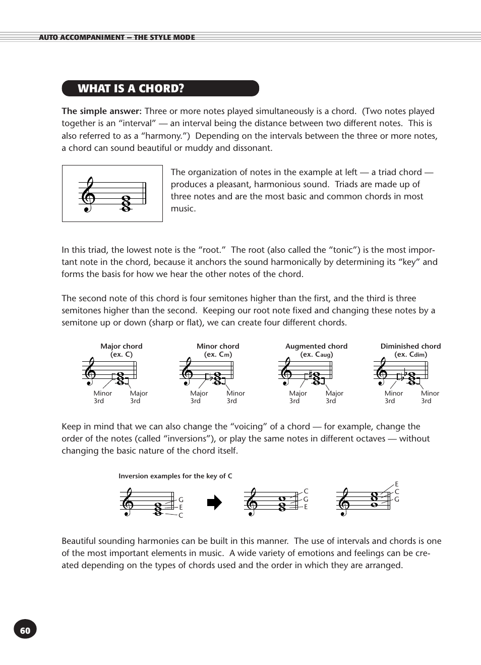 What is a chord | Yamaha PSR-270 User Manual | Page 60 / 120