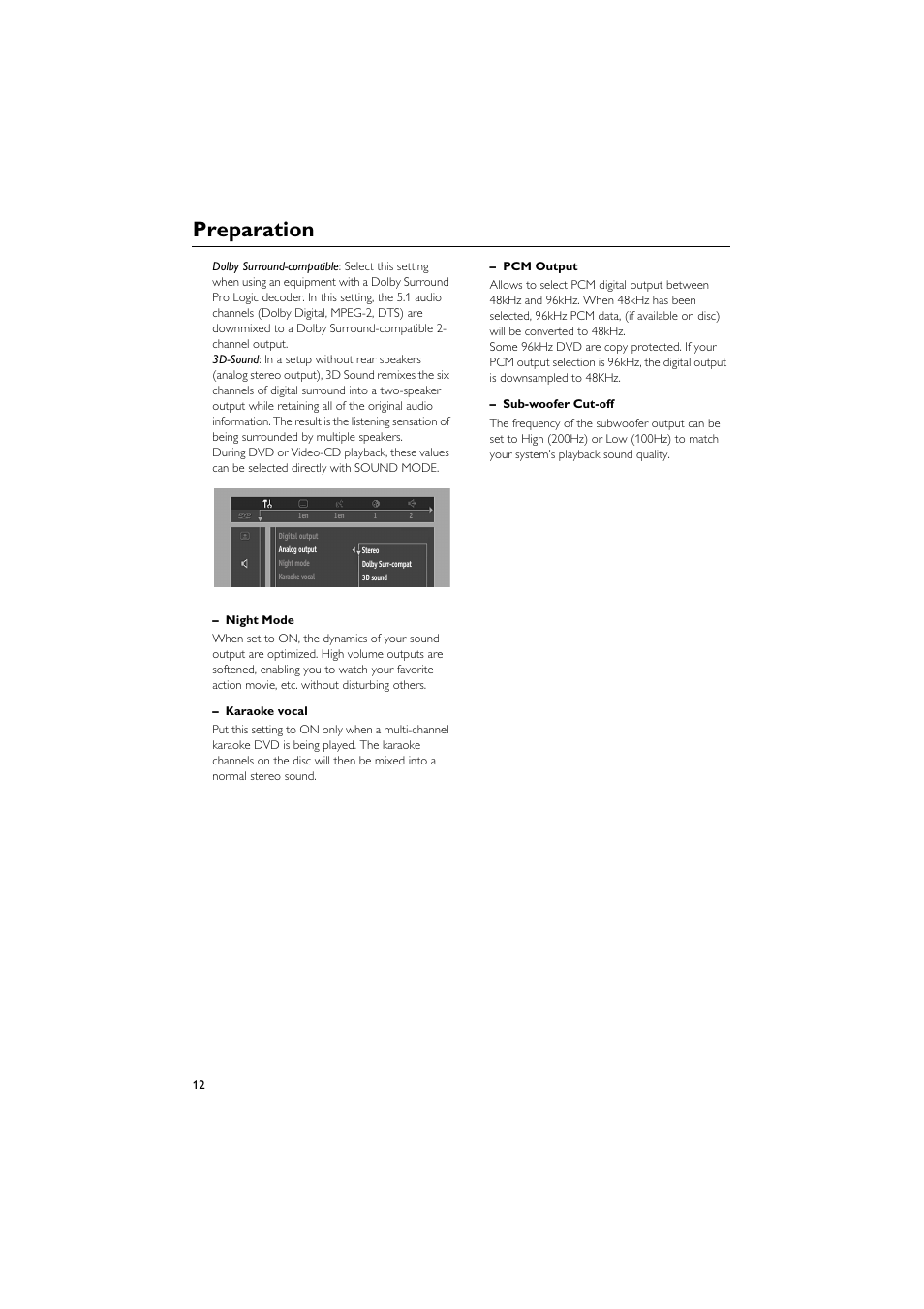 Preparation | Yamaha DVD CHANGER User Manual | Page 16 / 30