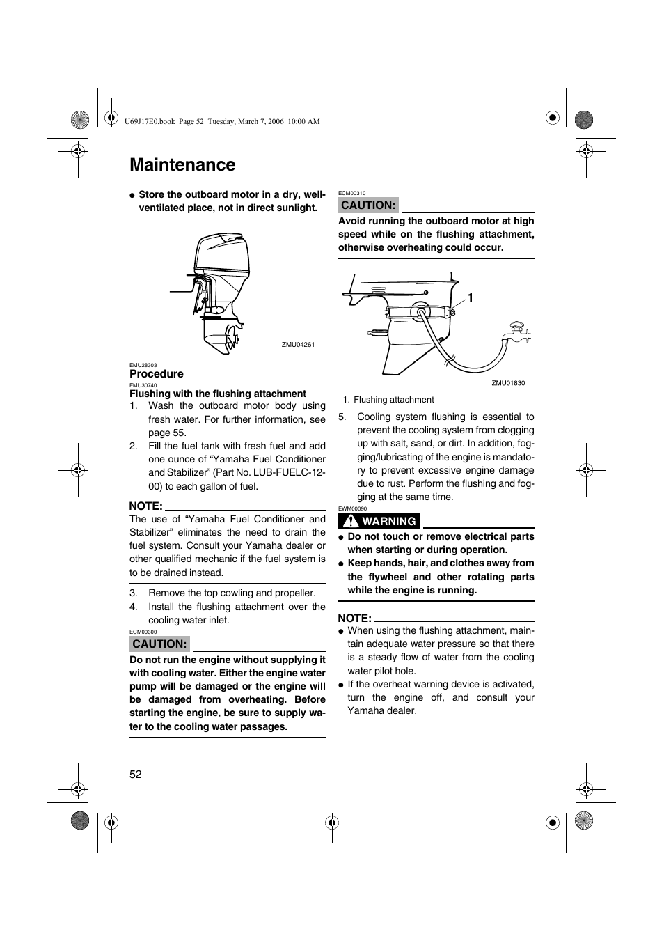 Procedure, Maintenance | Yamaha LF225 User Manual | Page 58 / 94