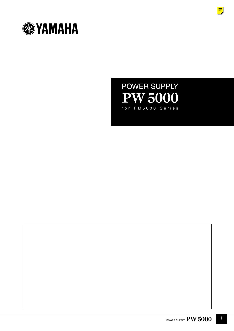 Yamaha PW5000 User Manual | 8 pages