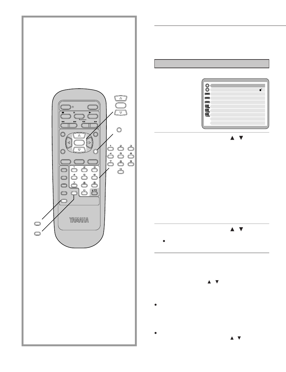 Initial settings, Common procedures of initial settings, Press set up in the stop mode | Yamaha DVD-S795 User Manual | Page 30 / 48