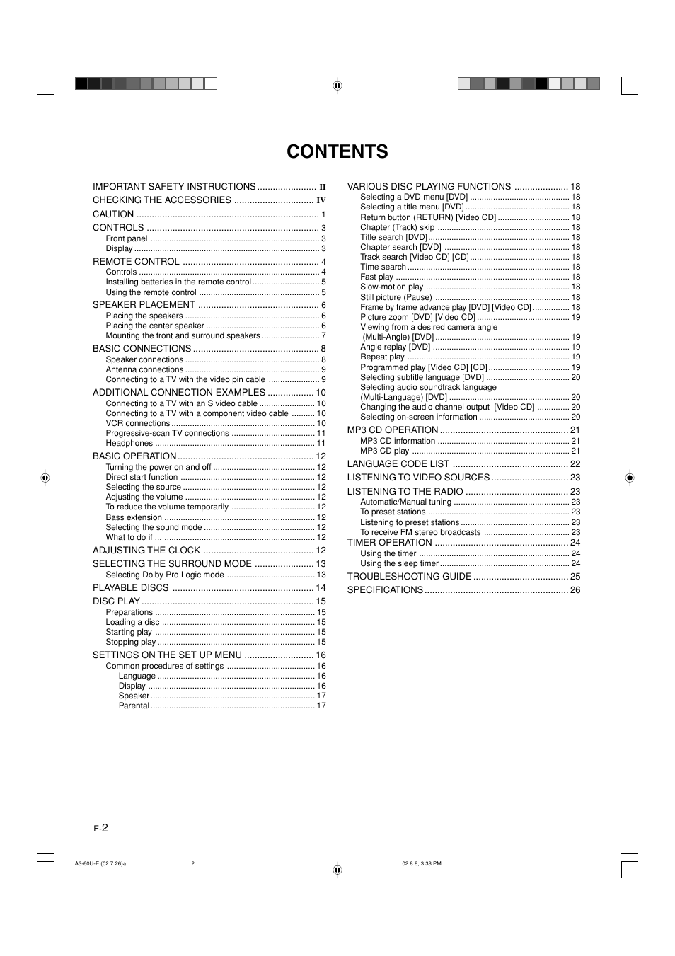 Yamaha DVX-S60 User Manual | Page 6 / 31