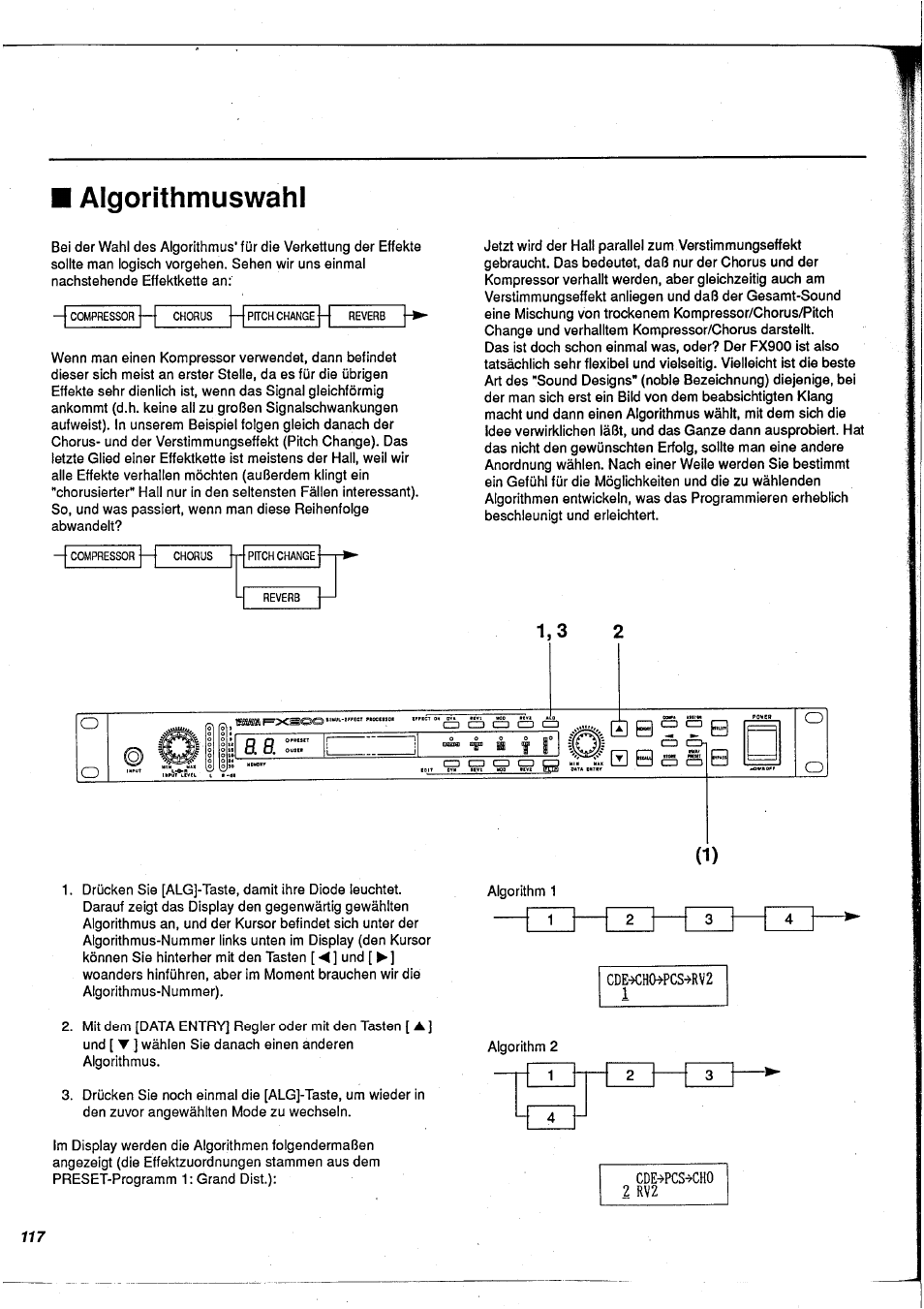 Algorithmuswahl | Yamaha FX900 User Manual | Page 118 / 176