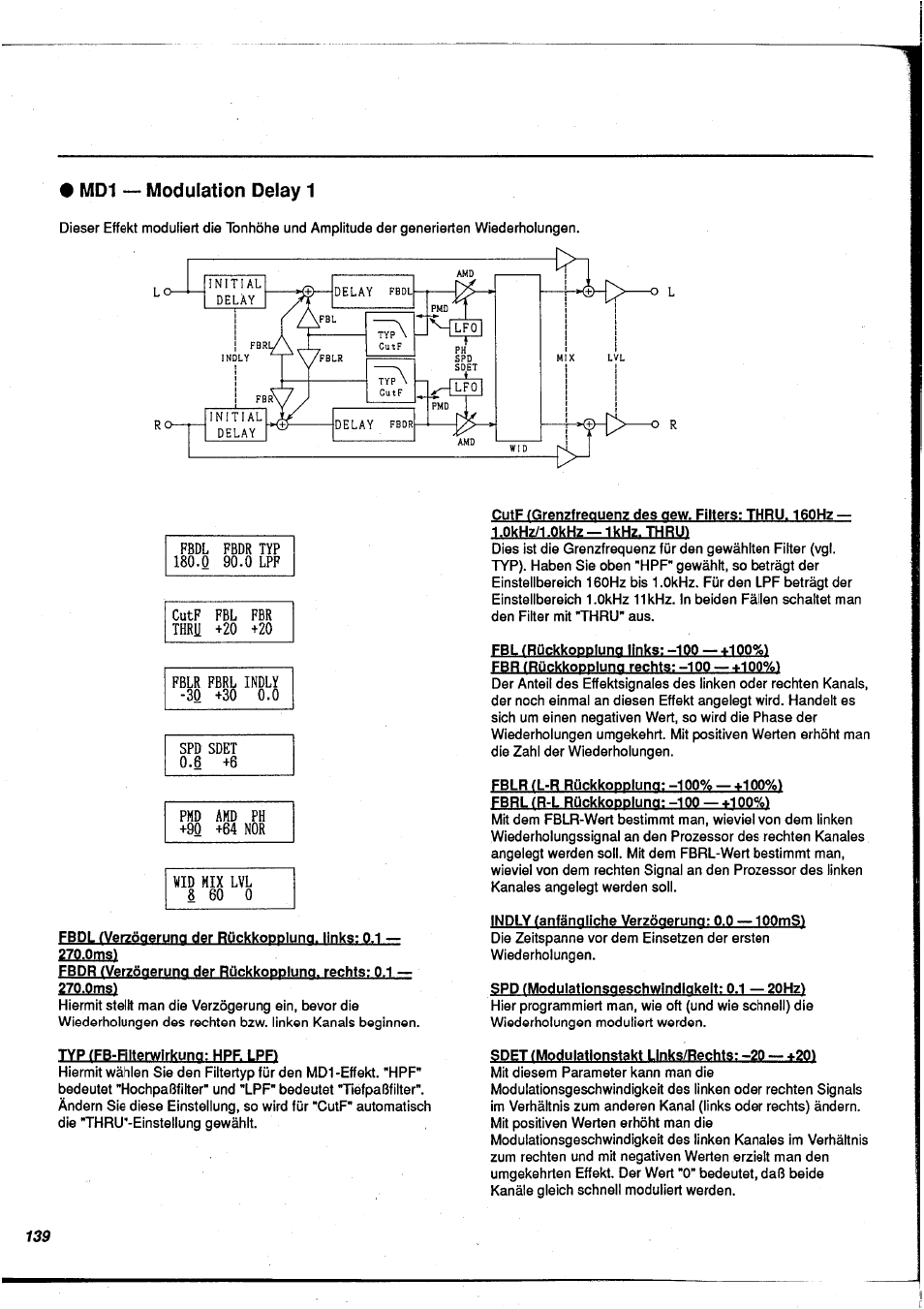 Mdi — modulation delay 1, Mdi - modulation delay 1 | Yamaha FX900 User Manual | Page 140 / 176