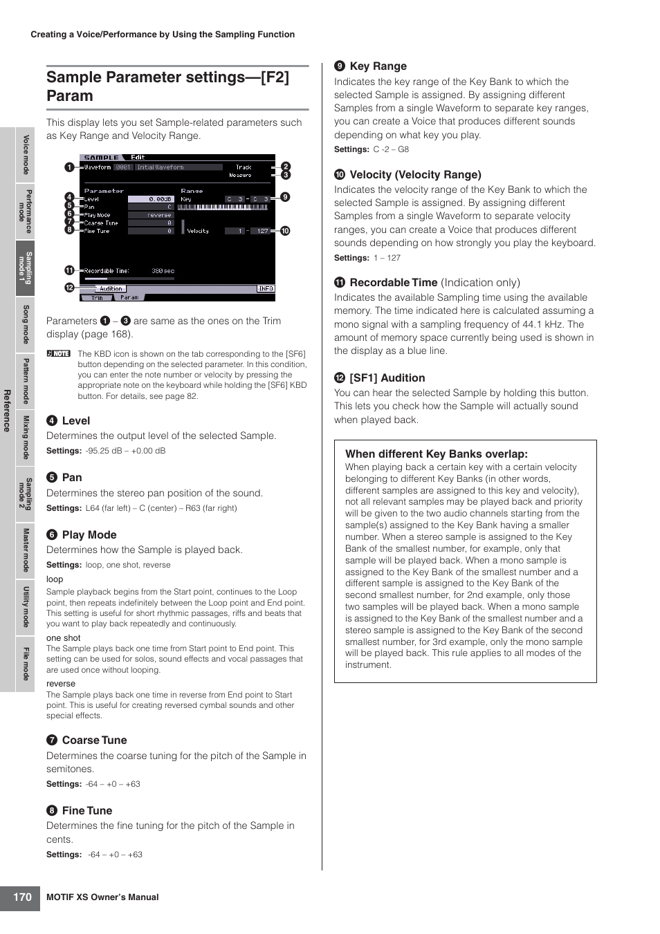 Sample parameter settings-[f2] param, Sample parameter settings—[f2] param | Yamaha MOTIF XS7  EN User Manual | Page 170 / 320