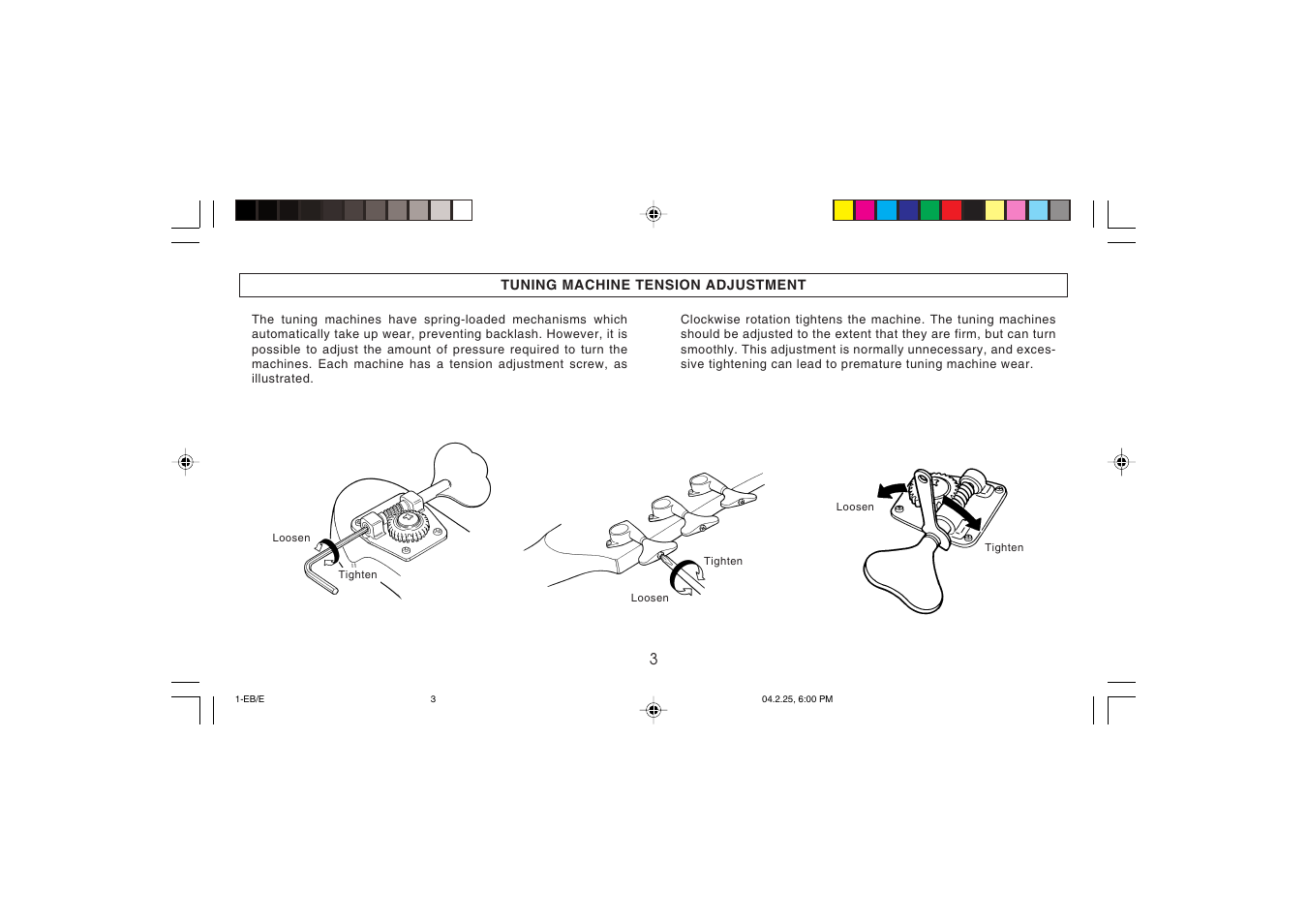 Yamaha Electric Bass User Manual | Page 3 / 9
