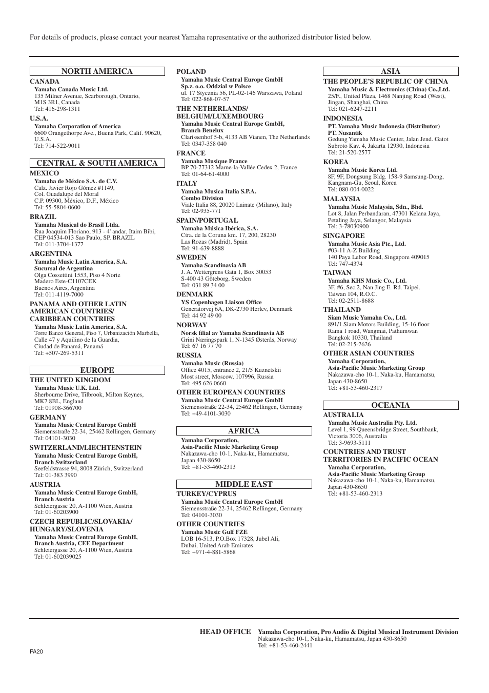 Yamaha IM8-32 User Manual | Page 33 / 33