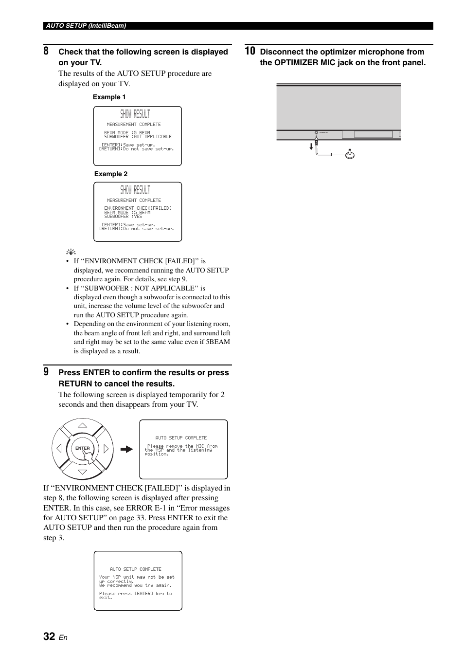 Show result | Yamaha Digital Sound YSP-900 User Manual | Page 36 / 96