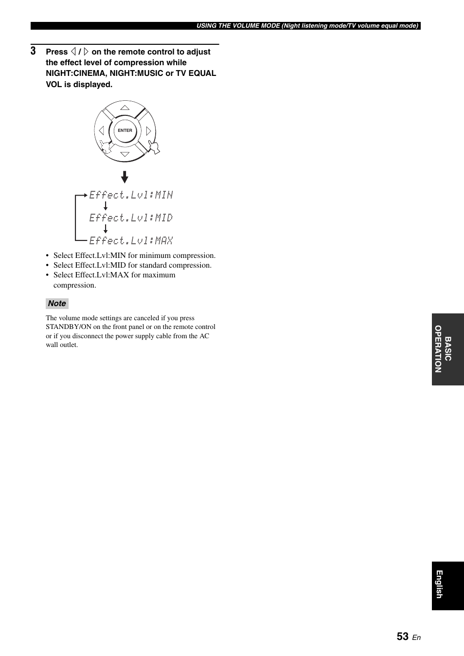 Effect.lvl:min effect.lvl:mid effect.lvl:max | Yamaha Digital Sound YSP-900 User Manual | Page 57 / 96