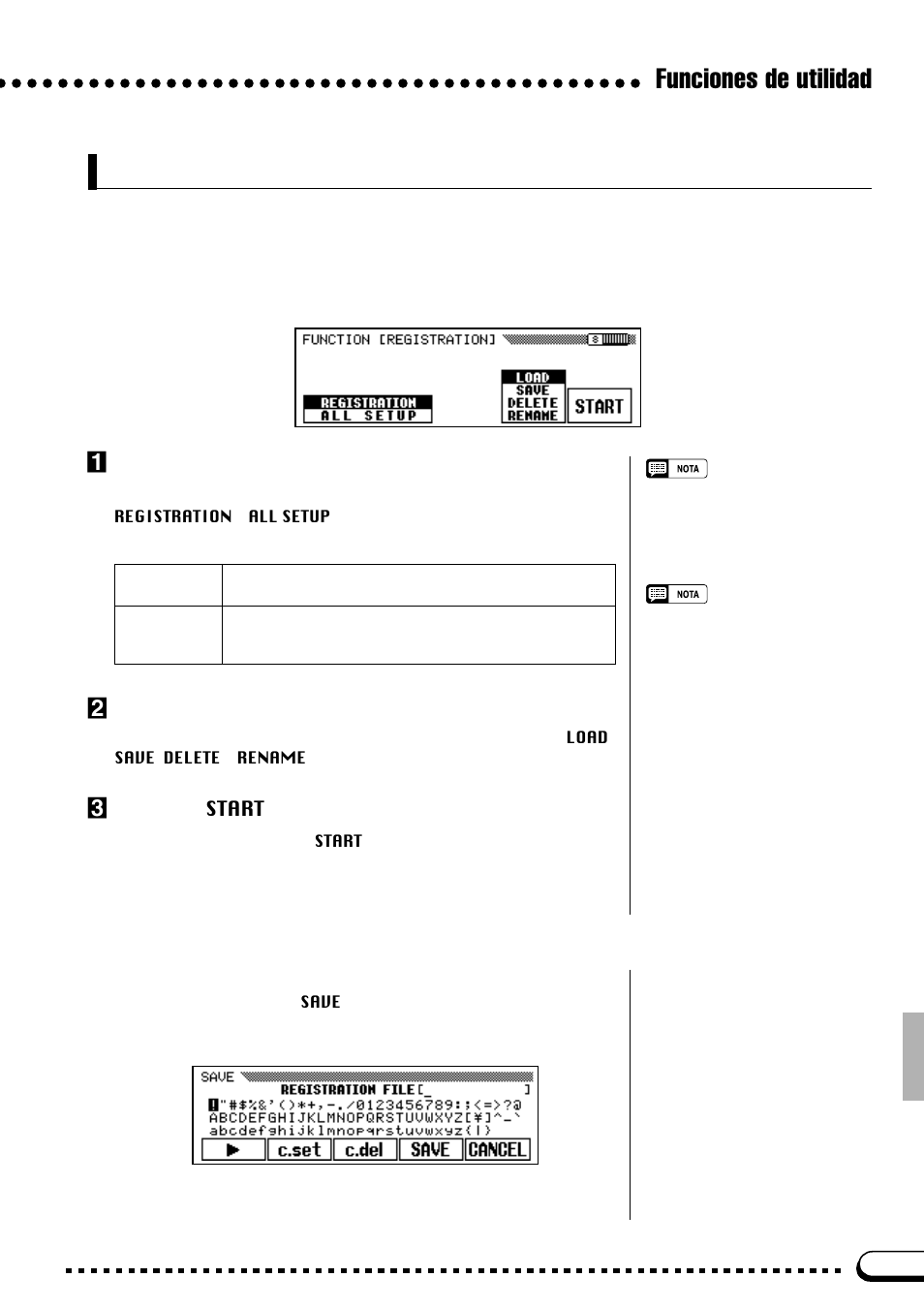 Registro, Funciones de utilidad | Yamaha CVP-69A FR User Manual | Page 102 / 163