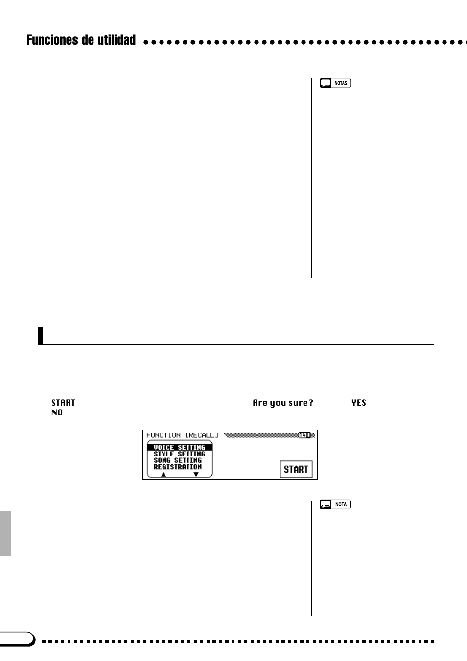 Activación (recall), Funciones de utilidad | Yamaha CVP-69A FR User Manual | Page 111 / 163