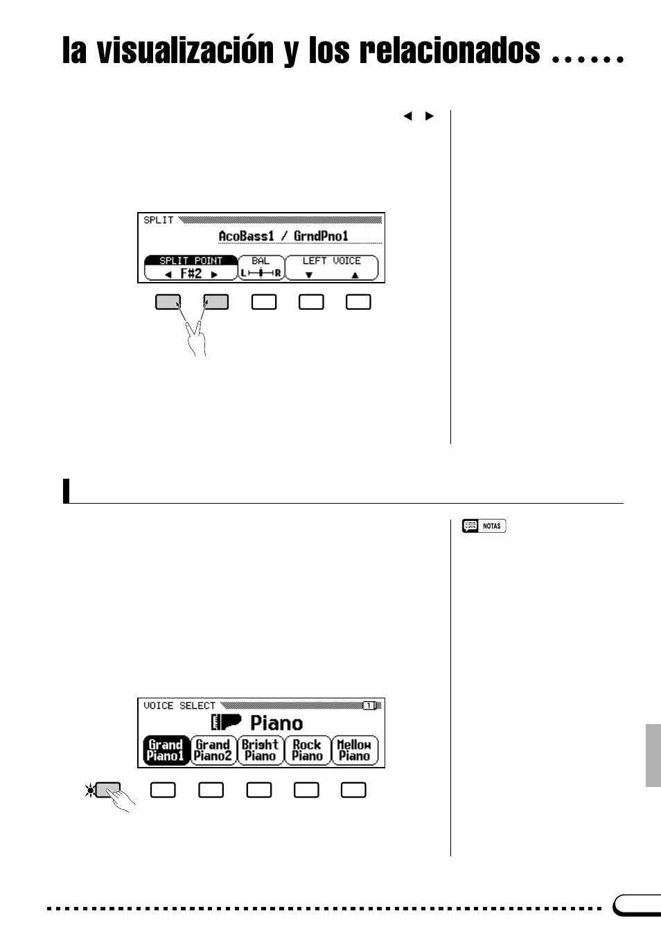 La visualización y los relacionados, Botón [display hold | Yamaha CVP-69A FR User Manual | Page 12 / 163