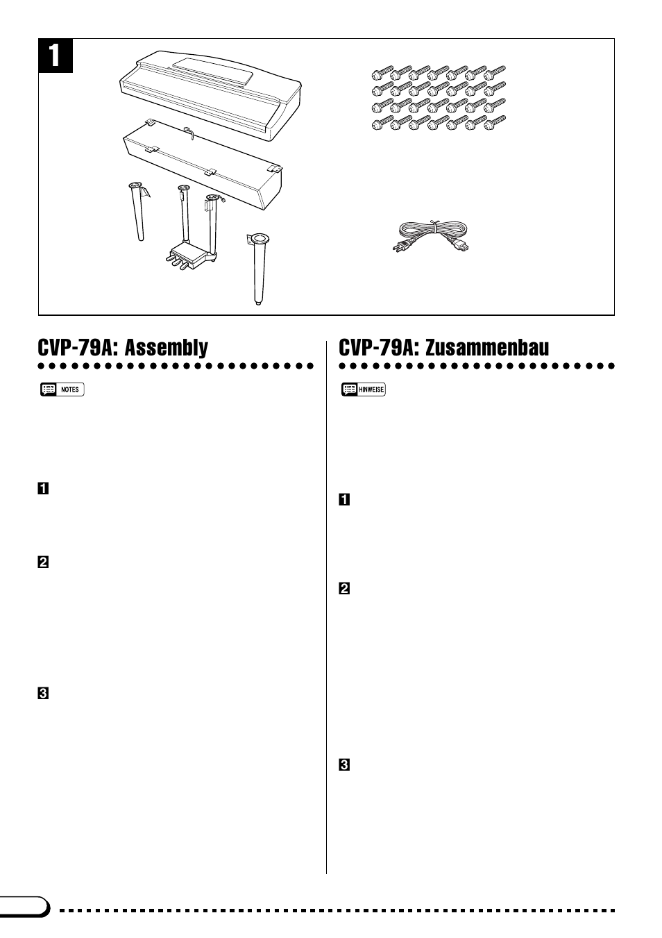 Cvp-79a: assembly, Cvp-79a: zusammenbau | Yamaha CVP-69A FR User Manual | Page 139 / 163