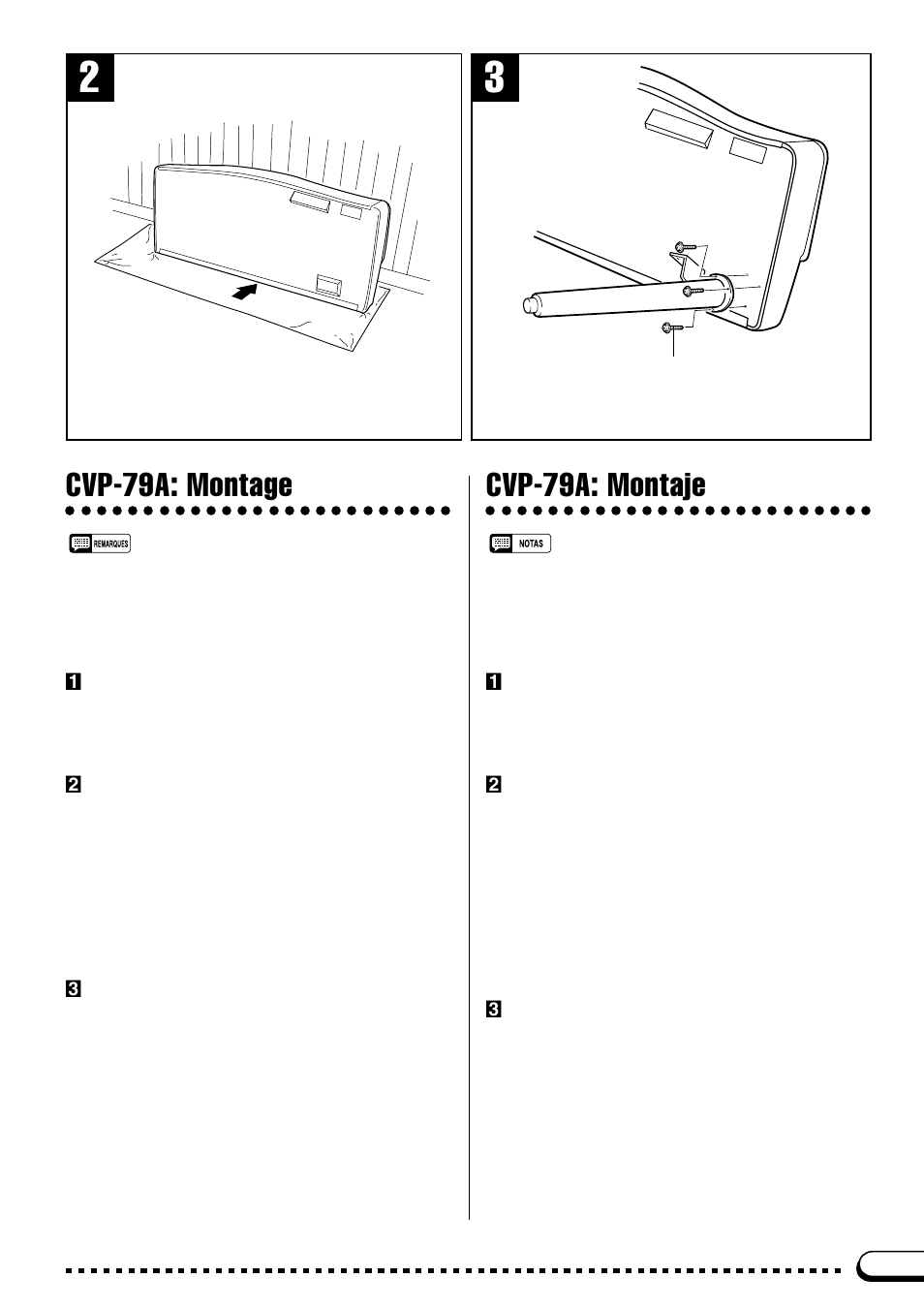 Cvp-79a: montage, Cvp-79a: montaje | Yamaha CVP-69A FR User Manual | Page 140 / 163