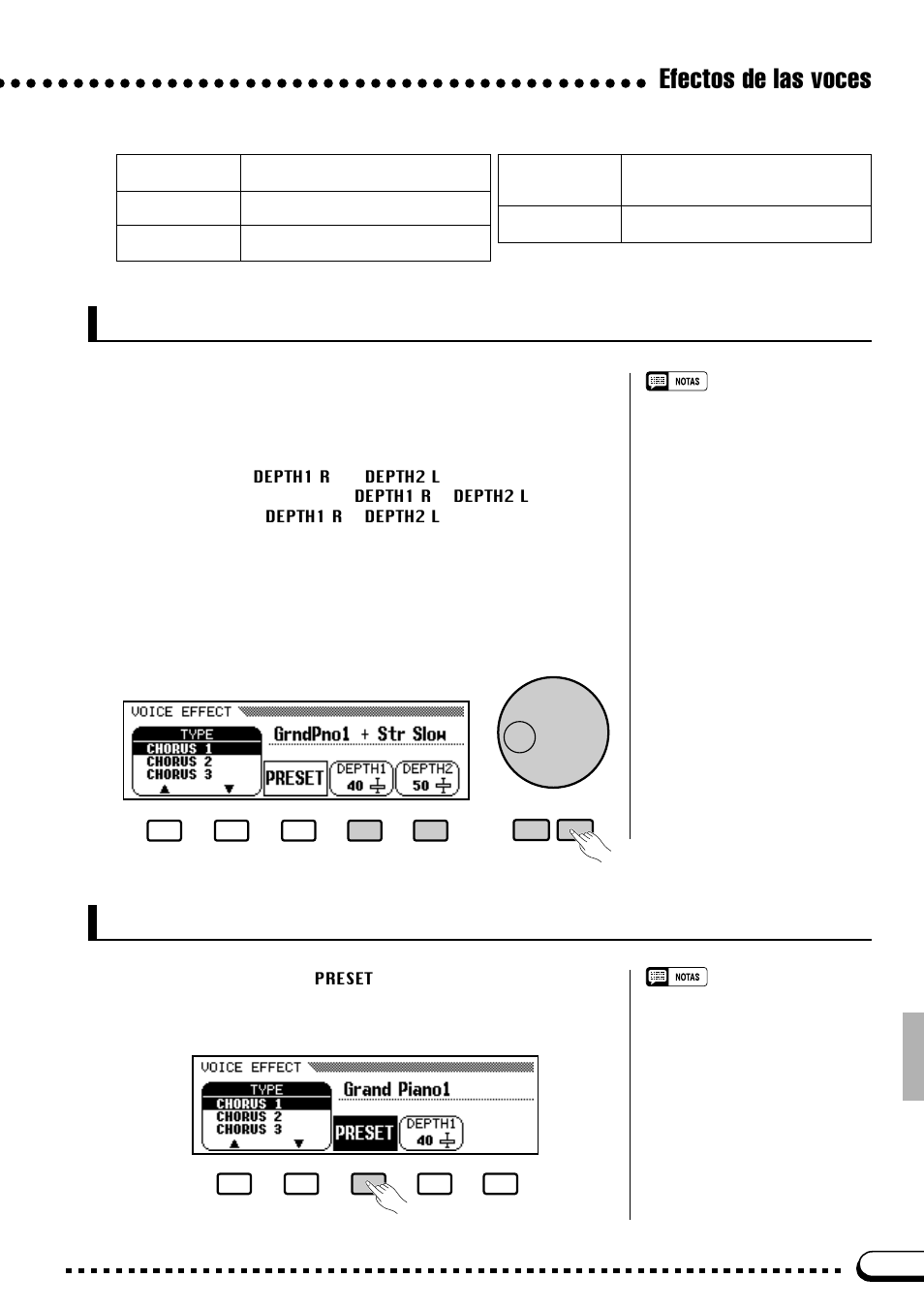 Efectos de las voces, Activación de preajustes de una pulsación, Control de la profundidad del efecto | Yamaha CVP-69A FR User Manual | Page 28 / 163