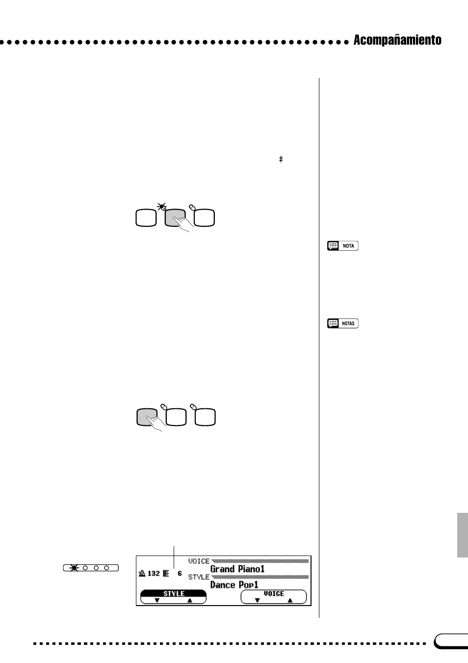 Acompañamiento, Inicio sincronizado, La visualización del tiempo | Inicio de accionamiento | Yamaha CVP-69A FR User Manual | Page 34 / 163