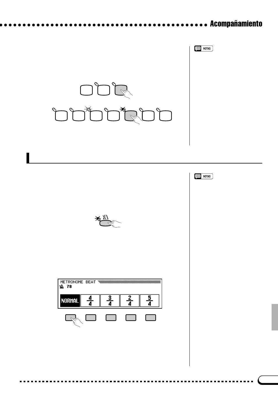 Acompañamiento, Metrónomo | Yamaha CVP-69A FR User Manual | Page 36 / 163