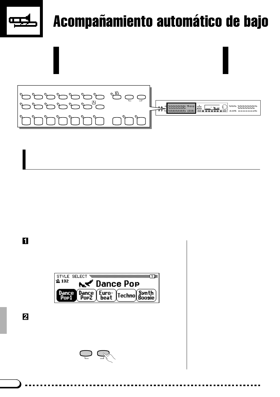 Acompañamiento automático de bajo, Seleccione un estilo, Ajuste el tempo | Yamaha CVP-69A FR User Manual | Page 37 / 163
