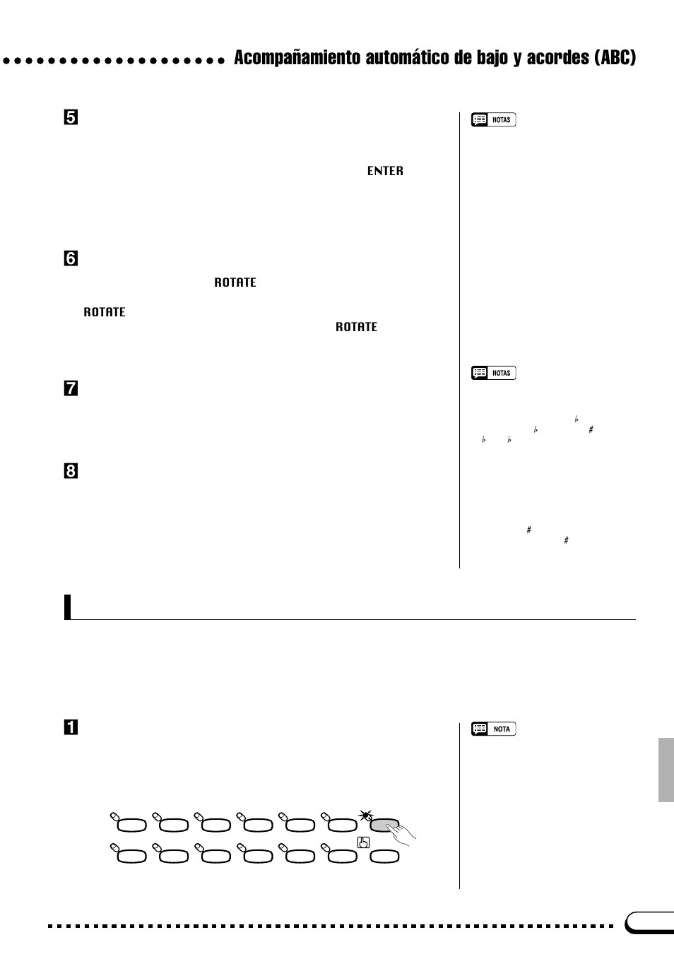 Acompañamiento automático de bajo y acordes (abc), Armonía, Introduzca el acorde | Gire el digitado como sea necesario, Pare el acompañamiento, Salga cuando haya terminado, Active la armonía | Yamaha CVP-69A FR User Manual | Page 44 / 163