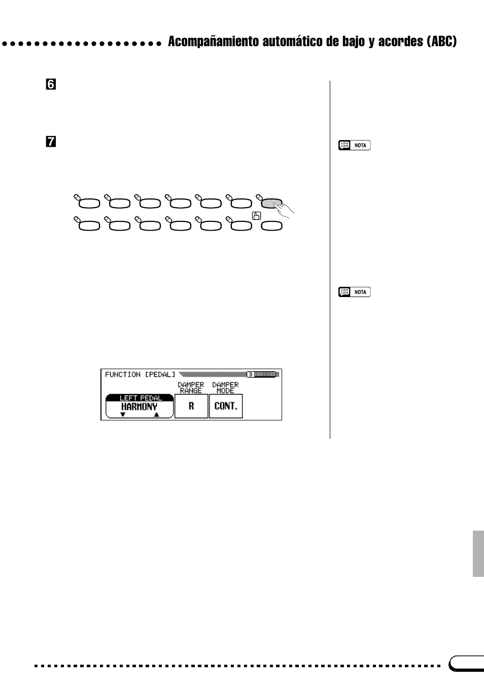 Acompañamiento automático de bajo y acordes (abc), Pare el acompañamiento, Desactive la armonía | El pedal izquierdo y la armonía | Yamaha CVP-69A FR User Manual | Page 46 / 163