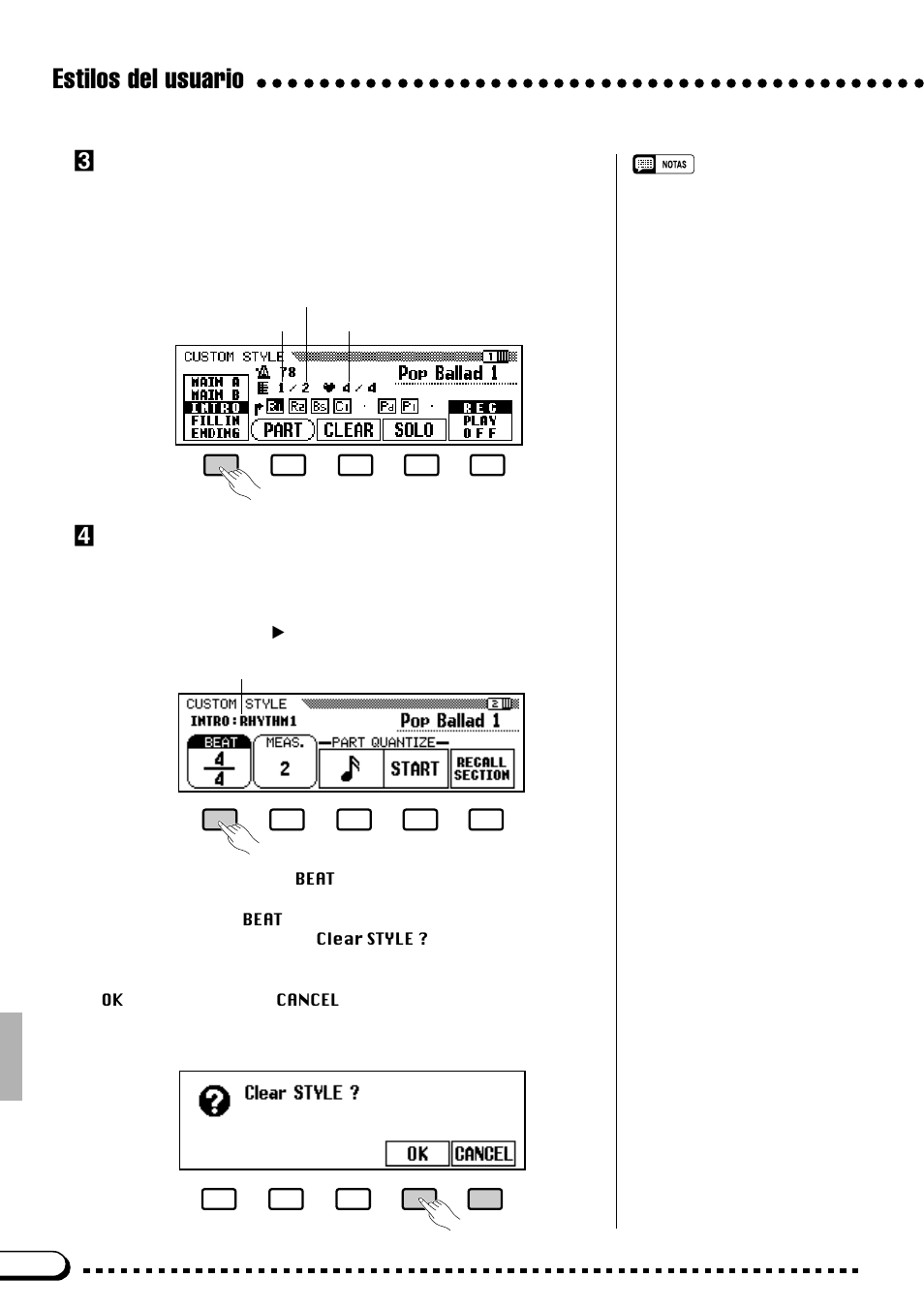 Estilos del usuario, Seleccione la selección que desee grabar | Yamaha CVP-69A FR User Manual | Page 49 / 163