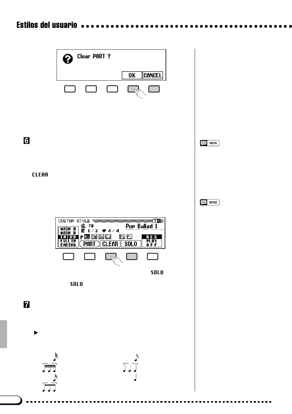 Estilos del usuario, Grabe la parte seleccionada, Cuantifique la parte grabada, si es necesario | Yamaha CVP-69A FR User Manual | Page 51 / 163