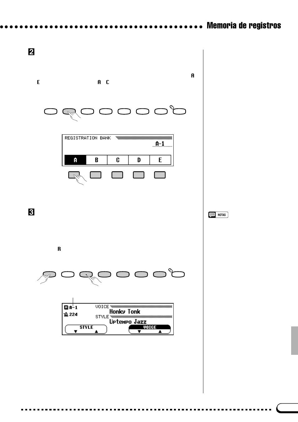 Seleccione un banco de registros (si es necesario), Registre los ajustes | Yamaha CVP-69A FR User Manual | Page 62 / 163