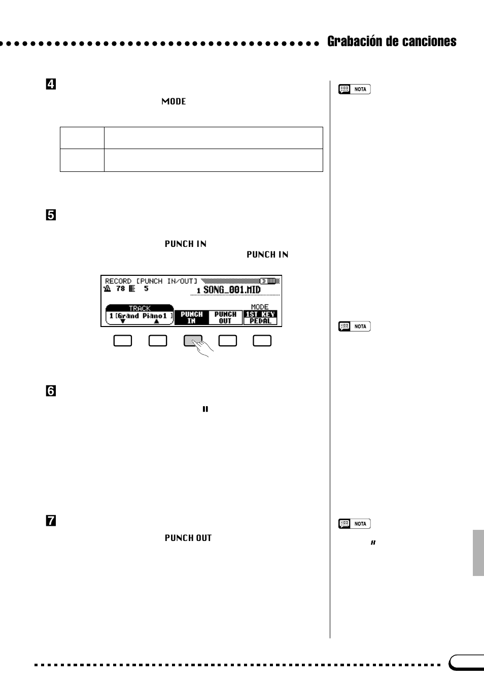 Grabación de canciones, Seleccione un modo de inserción, Empiece la reproducción y la grabación | Pare la grabación | Yamaha CVP-69A FR User Manual | Page 82 / 163
