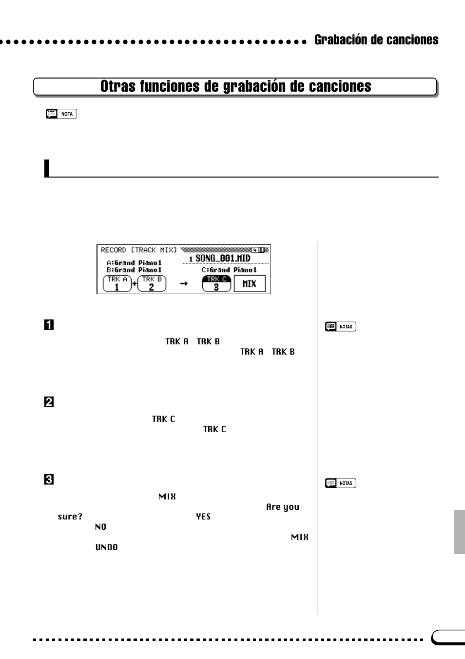 Otras funciones de grabación de canciones, Grabación de canciones, Mezcla de pistas | Yamaha CVP-69A FR User Manual | Page 86 / 163