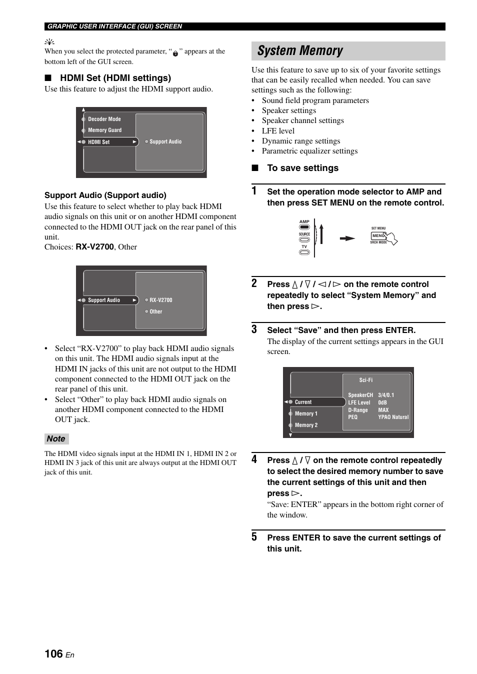 System memory | Yamaha RX-V2700 User Manual | Page 108 / 164