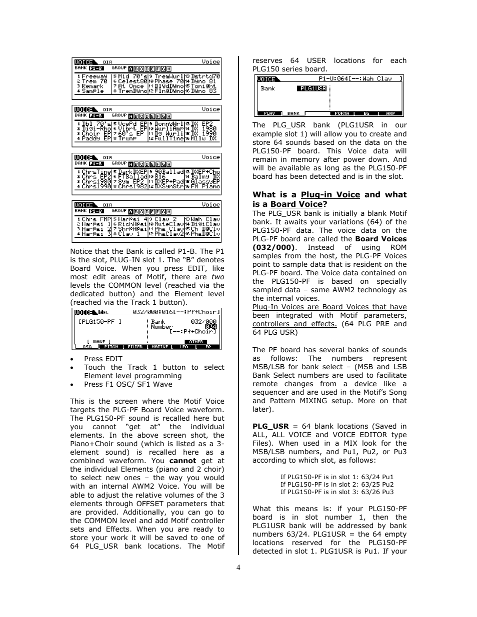 What is a plug-in voice and what is a board voice | Yamaha Motif and the Modular Synthesis Plug-in System Professional Piano Plug-in Board PLG150-PF User Manual | Page 4 / 8