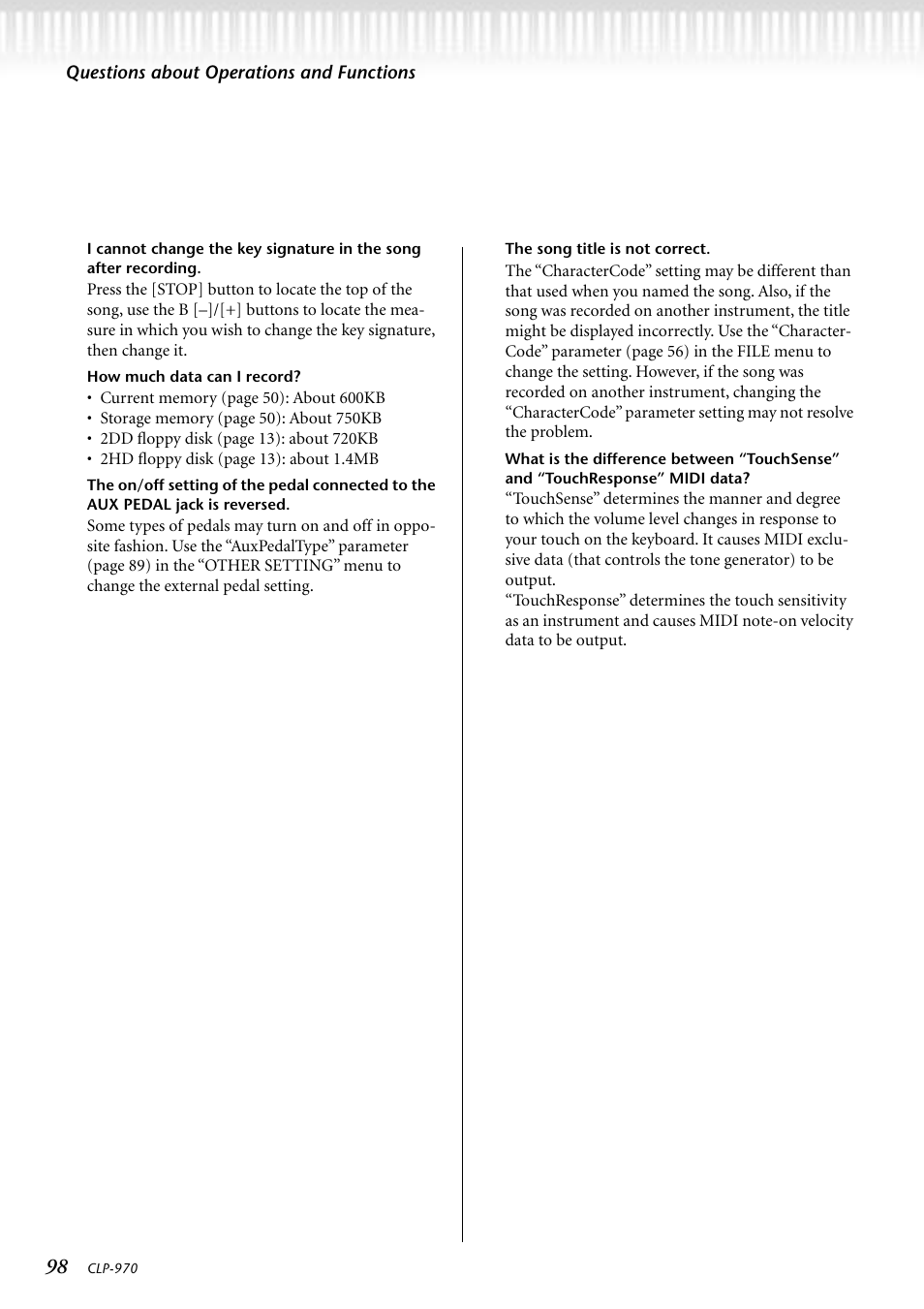 Yamaha CLP-970C EN User Manual | Page 98 / 114