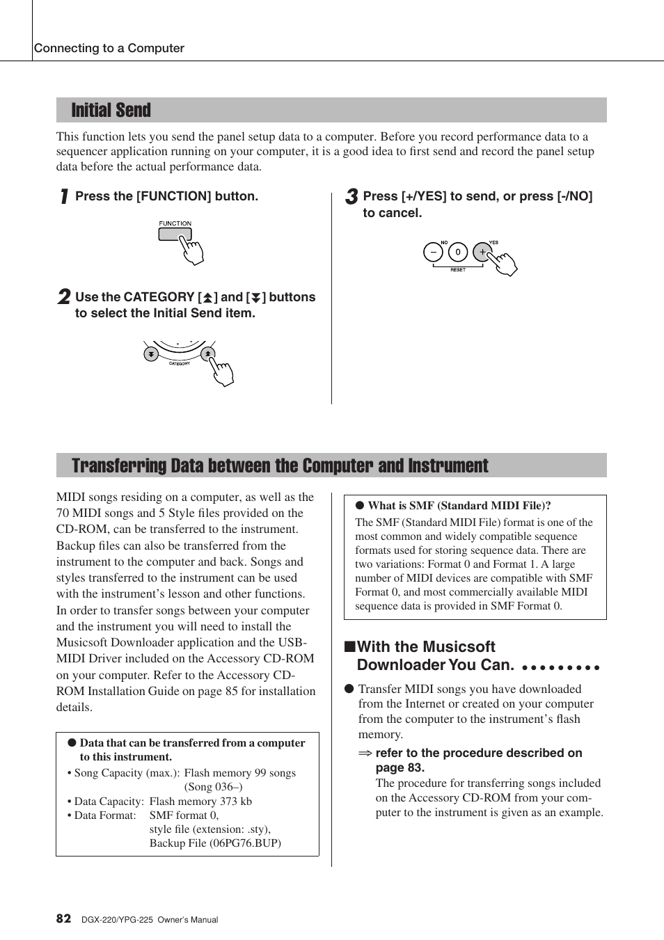 Initial send | Yamaha PORTABLEGRAND YPG-225 User Manual | Page 82 / 118