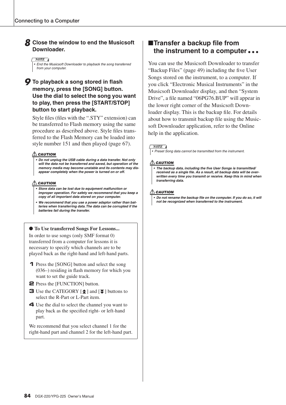 Yamaha PORTABLEGRAND YPG-225 User Manual | Page 84 / 118