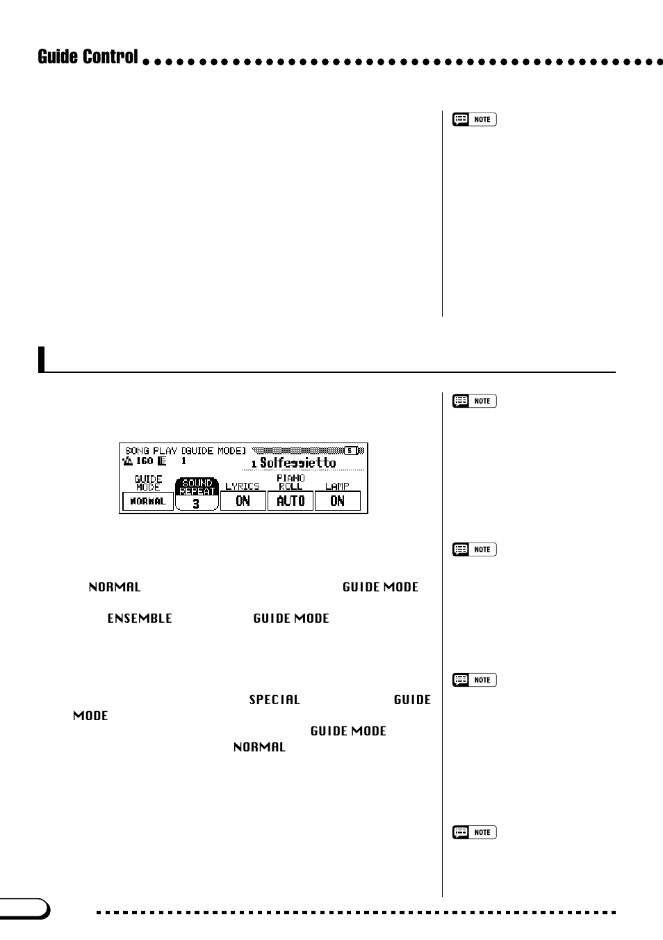 Other guide-related functions, Guide control, Guide mode | Yamaha CVP-103M  EN User Manual | Page 108 / 178