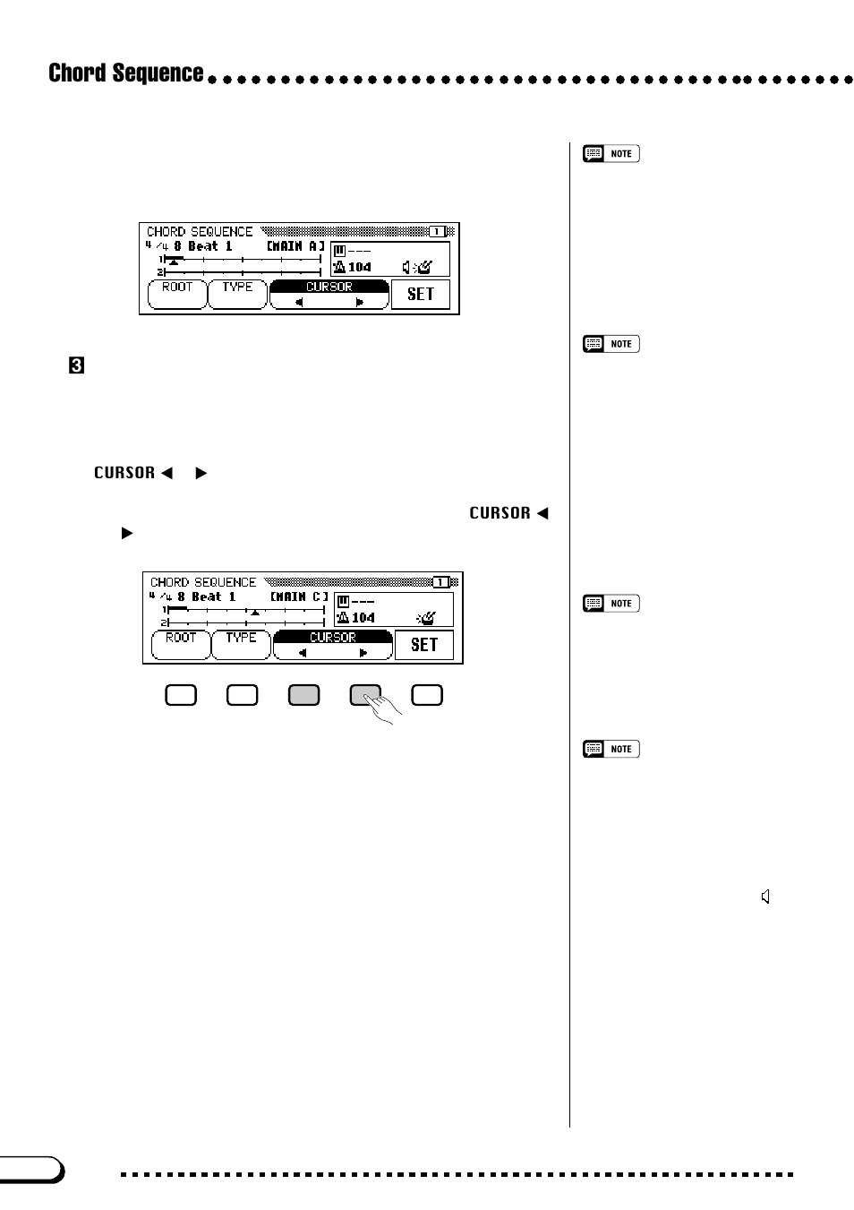 Chord sequence, Cmove the cursor to the entry point | Yamaha CVP-103M  EN User Manual | Page 122 / 178