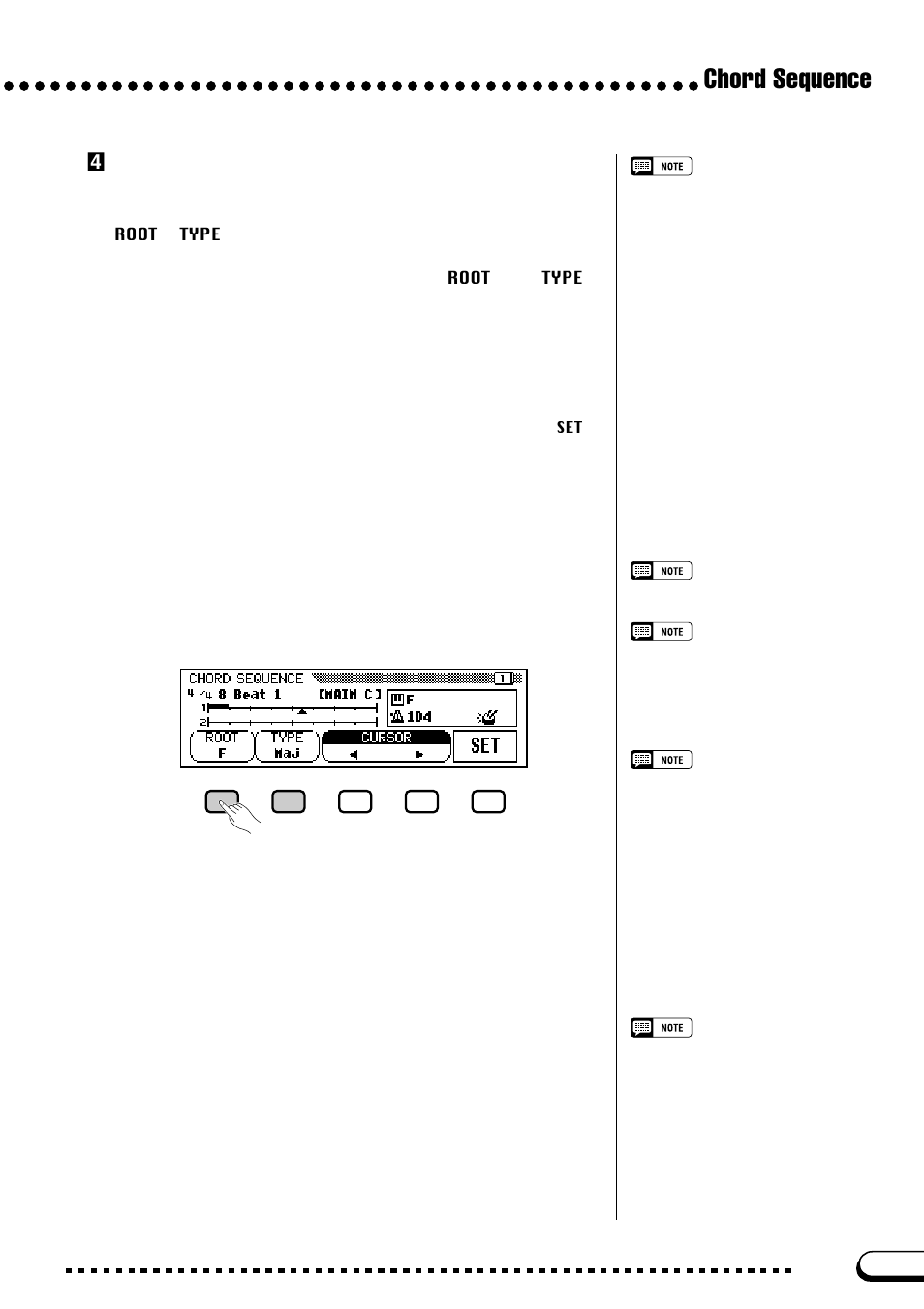 Chord sequence, Venter and set the chords and/or style changes | Yamaha CVP-103M  EN User Manual | Page 123 / 178