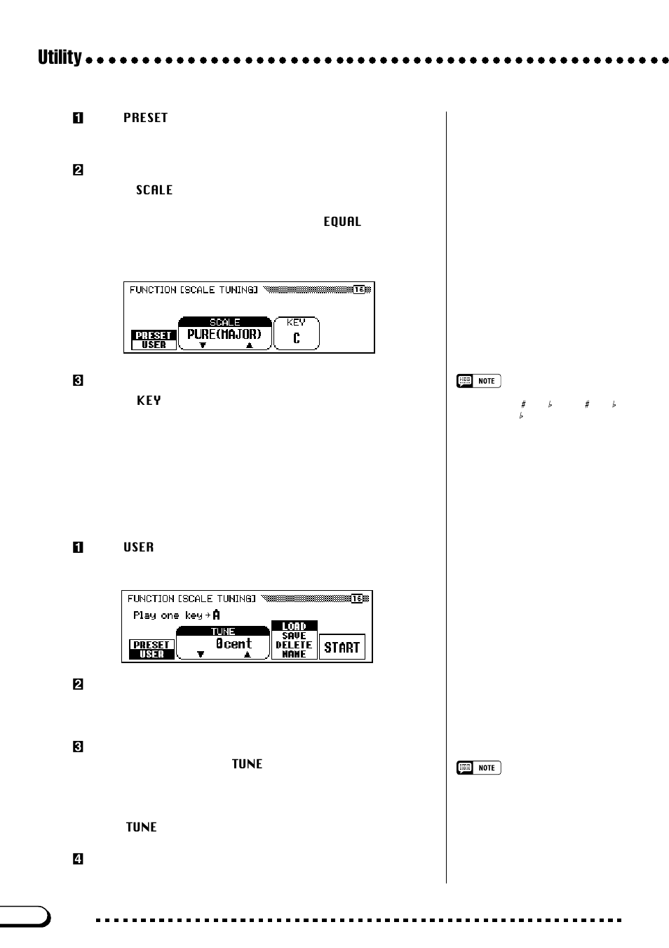 Utility, User scale setup | Yamaha CVP-103M  EN User Manual | Page 156 / 178