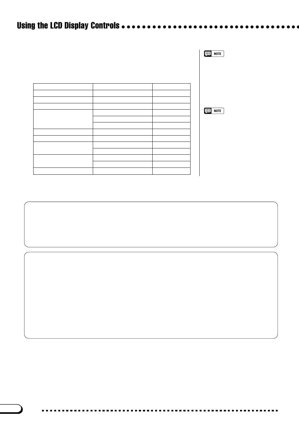 Using the lcd display controls | Yamaha CVP-103M  EN User Manual | Page 22 / 178