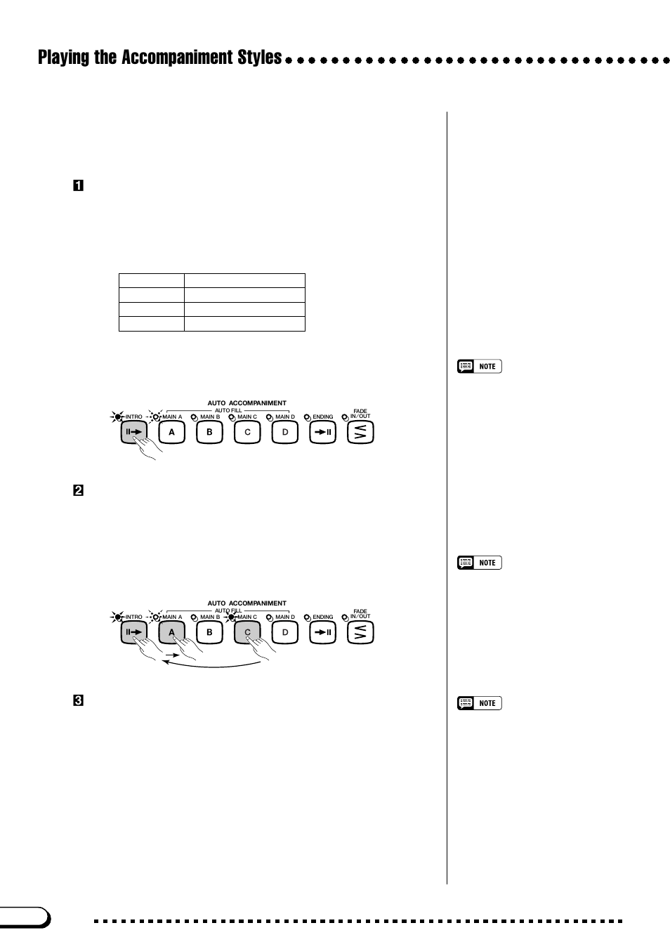 Playing the accompaniment styles, Adding an introduction, C start the style | Yamaha CVP-103M  EN User Manual | Page 54 / 178